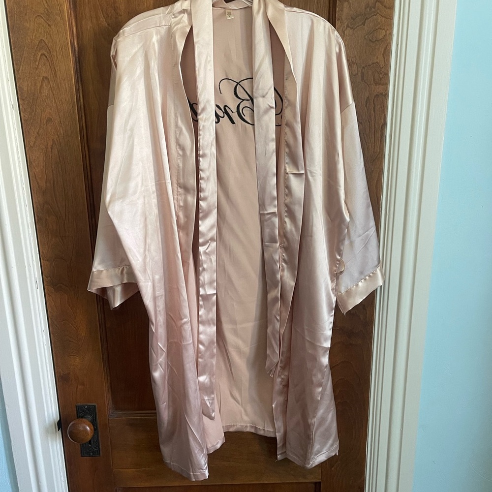 Pink Satin Bride Robe - Picture 2 of 3
